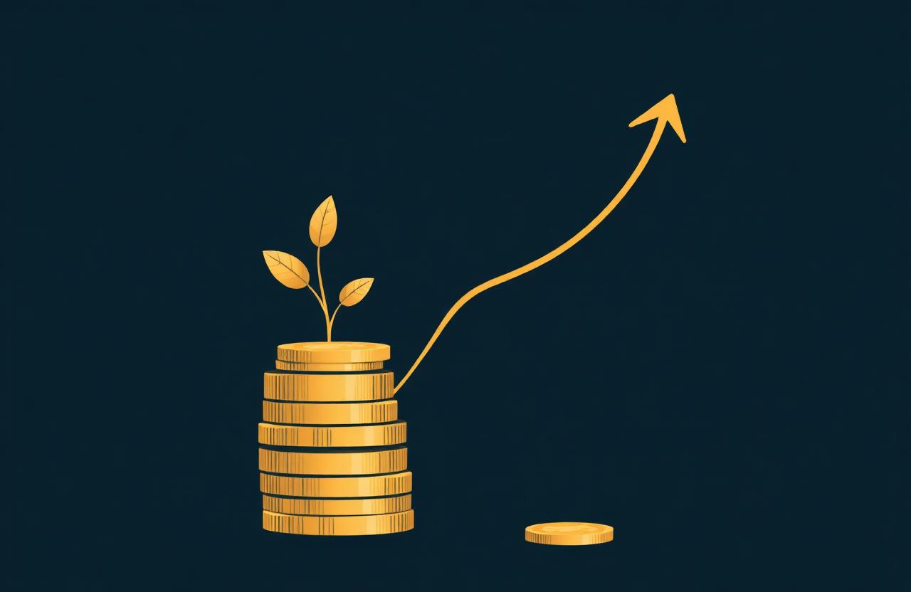 Editorial illustration for the article Hur mycket behöver jag spara för att bli ekonomiskt fri?